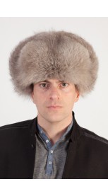 Pilkosios lapės kailio rusiško modelio kepurė